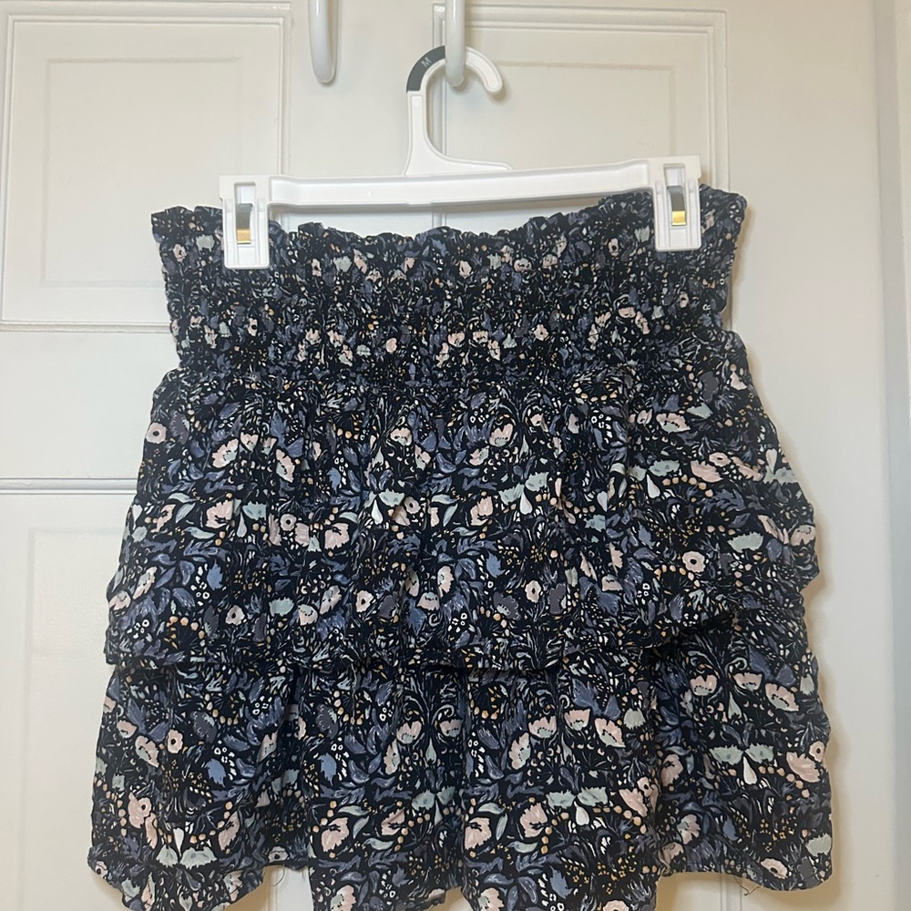 Black and White Bubble Mini Skirt with Smocked Tiered Design